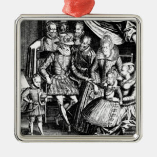 Adorno Metálico Rey de Enrique IV de Francia con su familia