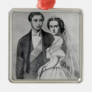 Adorno Metálico Rey Edward y reina Alexandra