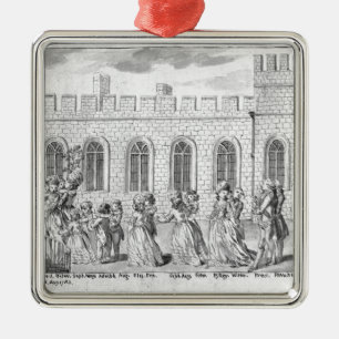 Adorno Metálico Rey George III y reina Charlotte