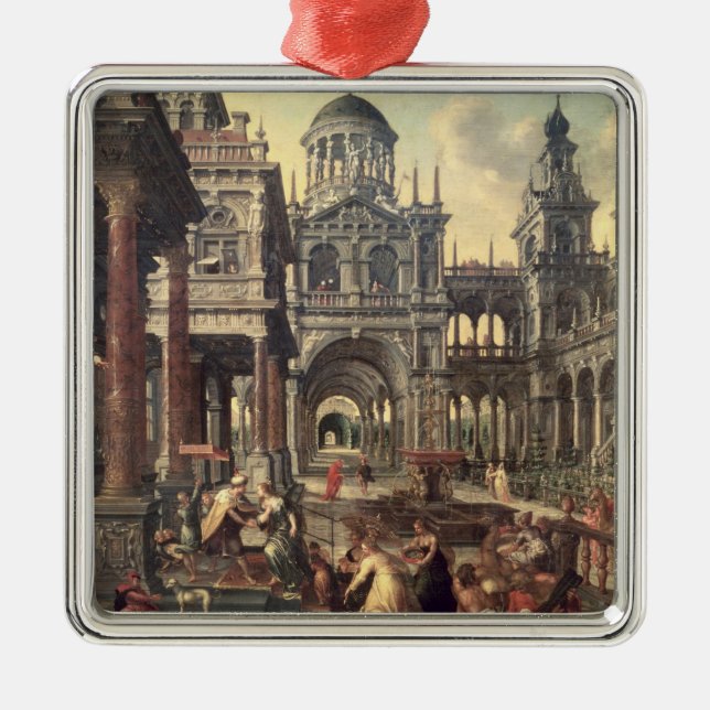 Adorno Metálico Rey Solomon y la reina de Sheba (Frente)