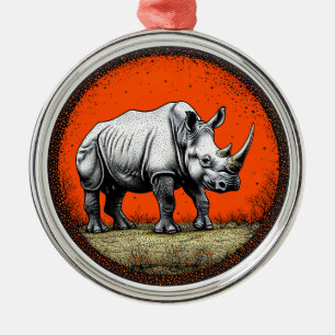 Adorno Metálico Rhinoceros