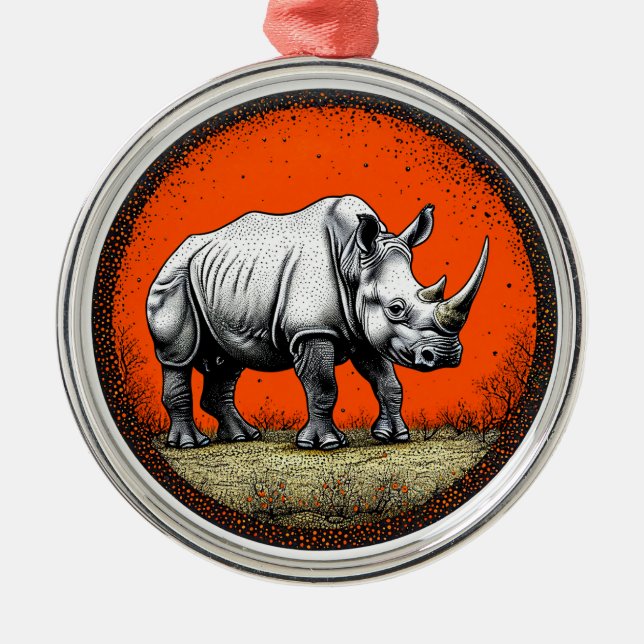 Adorno Metálico Rhinoceros (Frente)