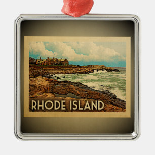 Adorno Metálico Rhode Island Ornament Vintage Travel