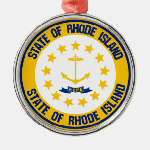 Adorno Metálico Rhode Island Round Emblem