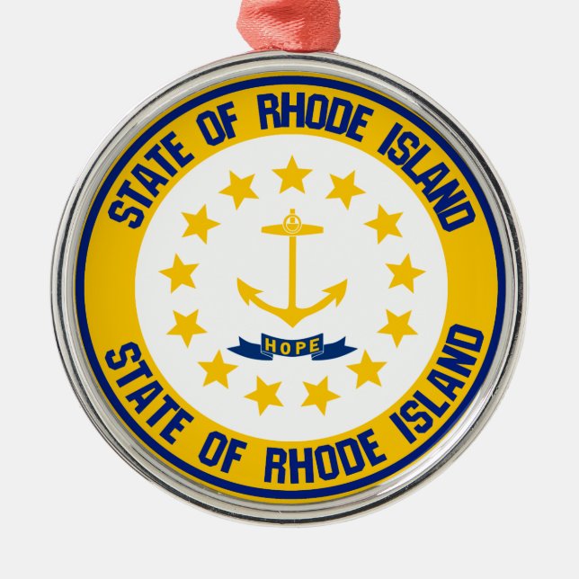 Adorno Metálico Rhode Island Round Emblem (Frente)
