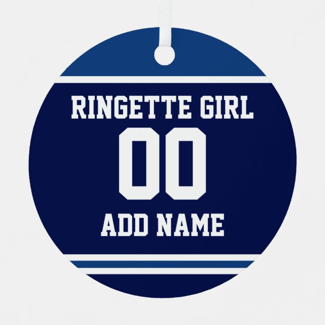 Adorno Metálico Ringette Chica Deportes Estilo Jersey (Anverso)