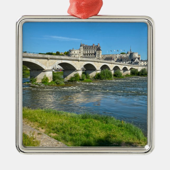 Adorno Metálico Río Loira y puente en Amboise, Francia Postca (Frente)