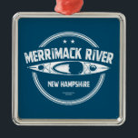Adorno Metálico Río Merrimack New Hampshire Kayak<br><div class="desc">El río Merrimack comienza en el centro de New Hampshire y viaja 185 millas al sur hasta llegar al océano Atlántico en Newburyport,  Massachusetts,  y tiene muchas oportunidades de hacer kayak y paddling.</div>