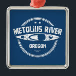 Adorno Metálico Río Metolius Oregon Kayaking<br><div class="desc">El río Metolius se burbuja fuera del suelo cerca de la base de la Butte Negra, no lejos de las Hermanas, Oregón y tiene un flujo constante durante todo el año para remar y kayak que emerge de un acuífero sano río arriba.</div>