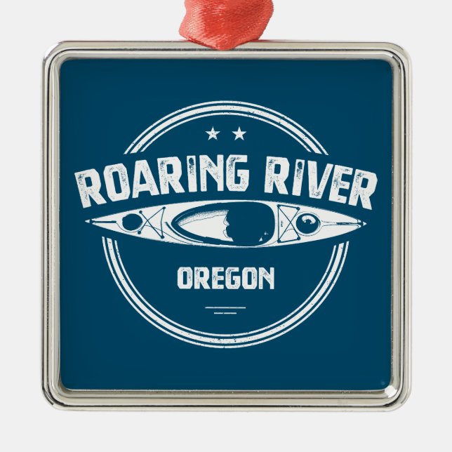 Adorno Metálico Río Roaring Oregon Kayak (Frente)