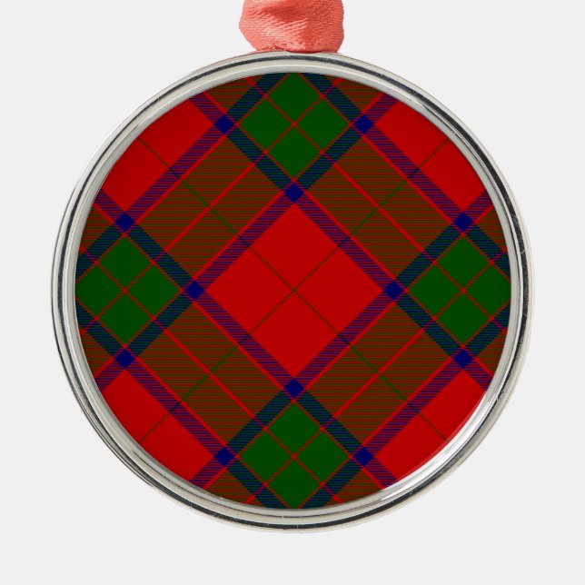 Adorno Metálico Robertson tartan platillo rojo (Frente)