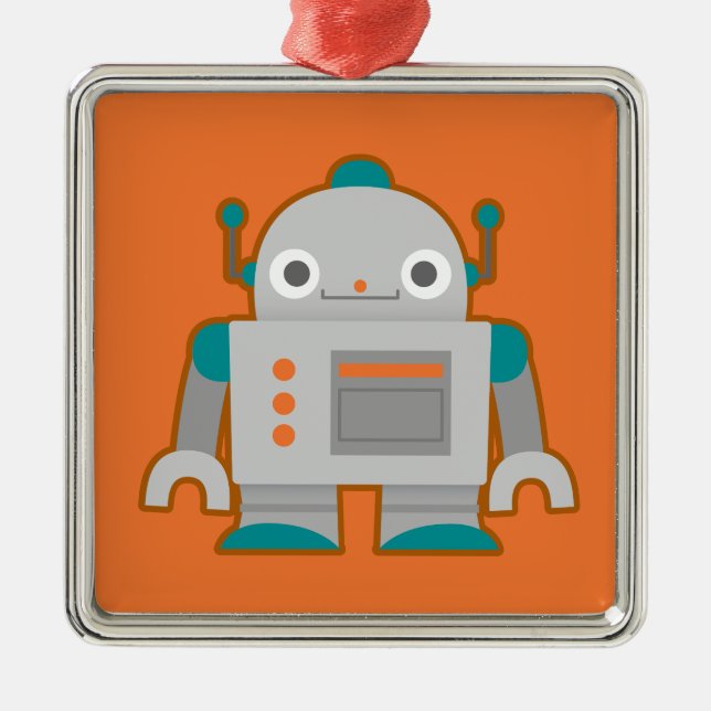 Adorno Metálico Robot gris lindo (Frente)