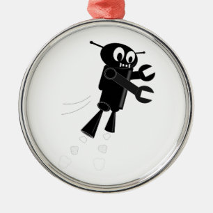 Adorno Metálico Robot volador negro