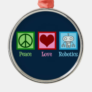 Adorno Metálico Robótica de amor por la paz