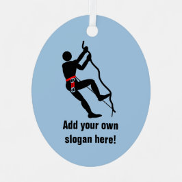 Adorno Metálico Rock Climber - tema de montañismo con tu texto