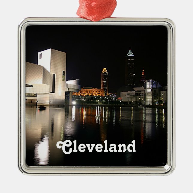 Adorno Metálico Rock n' Roll Hall of Fame, Cleveland OH Ornament (Frente)