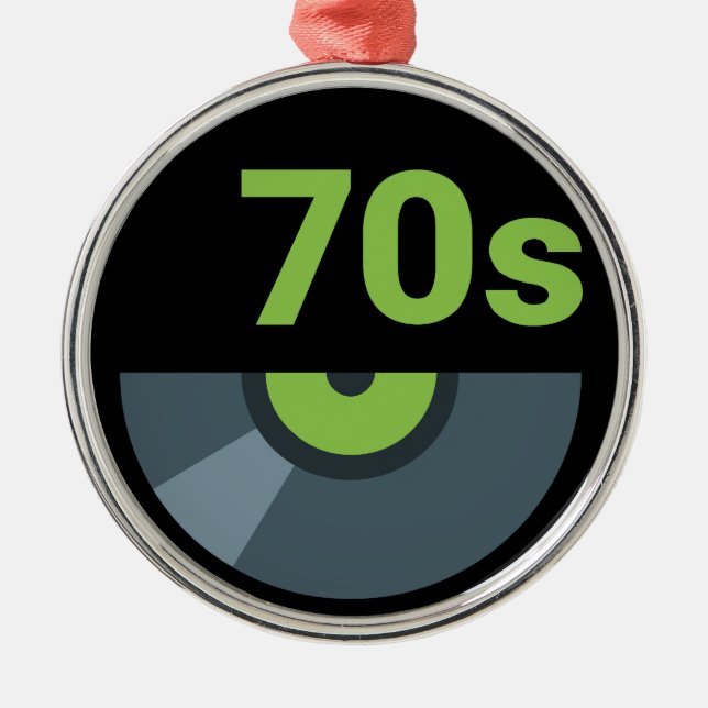 Adorno Metálico Rock Record de los años 70 (Frente)