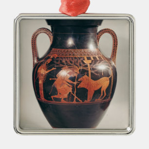 Adorno Metálico Rojo-figura amphora del ático del vientre
