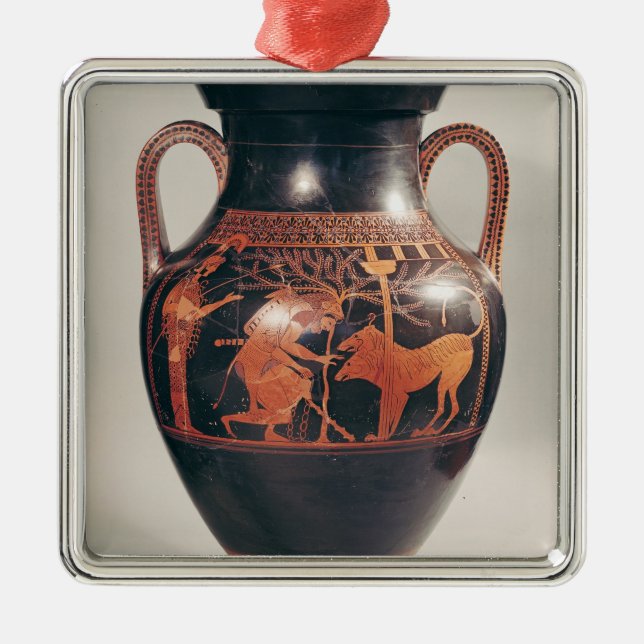 Adorno Metálico Rojo-figura amphora del ático del vientre (Frente)