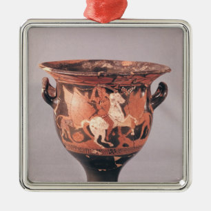 Adorno Metálico Rojo-figura krater que representa los Amazonas y