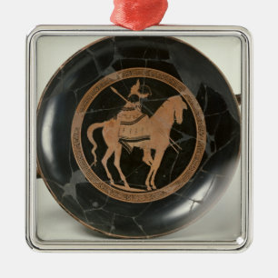Adorno Metálico Rojo-figura representación del ático de la taza