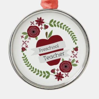 Adorno Metálico Rojo floral Apple de la guirnalda del profesor