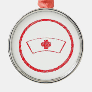 Adorno Metálico rojo médico cruz de enfermera de hospital urgencia