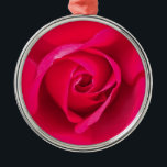 Adorno Metálico Rojo Romántico Rosa Rosa v2<br><div class="desc">Rosa rosa y roja romántica.</div>