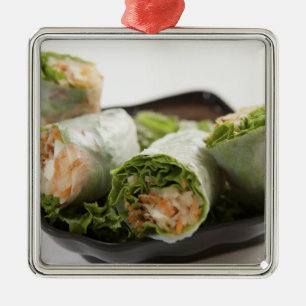 Adorno Metálico Rollos de Primavera de Verduras
