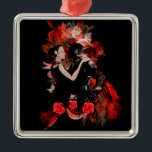 Adorno Metálico Romantic tango dancers on red fractal<br><div class="desc">Digital collage of an original painting by Kevin Sean O'Connell,  personalize this design by adding your name,  monogram or text or visit the LEATHER_AND_LACE STORE for matching products and thousands of gift ideas</div>
