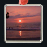 Adorno Metálico Romántica playa hawaiana del océano atardecer<br><div class="desc">Las fotos de viajes de la Gran Isla de Hawái hacen hermosos regalos de keepsake. ⭐ PERSONALIZAR esta plantilla con su obra de arte. ⭐ EDITAR más para realizar más cambios. ⭐ TRANSFERIR este diseño a cualquier producto. Visita todas mis tiendas en bit.ly/SandyspiderStores (cortar y pegar).</div>