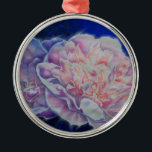 Adorno Metálico Romántico elegante color rosa azul pastel<br><div class="desc">Elegante y romántico cuadro de peonía color rosa azul pastel pintado por H Cooper</div>