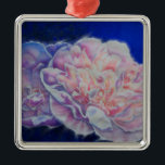 Adorno Metálico Romántico elegante color rosa azul pastel<br><div class="desc">Elegante y romántico cuadro de peonía color rosa azul pastel pintado por H Cooper</div>