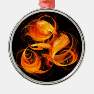 Adorno Metálico Ronda de arte abstracto de bola de fuego