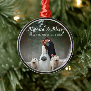 Adorno Metálico Ronda de Navidades fotográficos casados y Bodas de