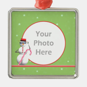 Adorno Metálico Ronda de Snowman de vacaciones para navidades (fot