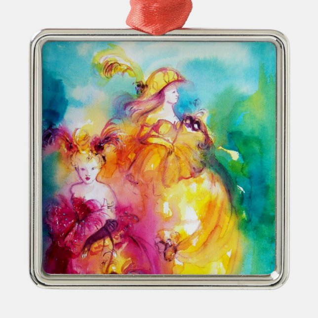 Adorno Metálico RONDO EN LAGUNA / Ball veneciano de mascarada (Frente)