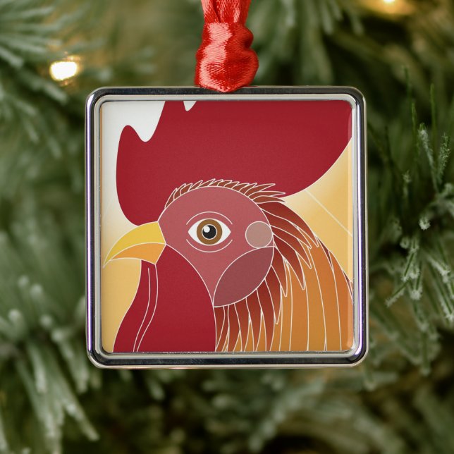 Adorno Metálico Rooster (Árbol)