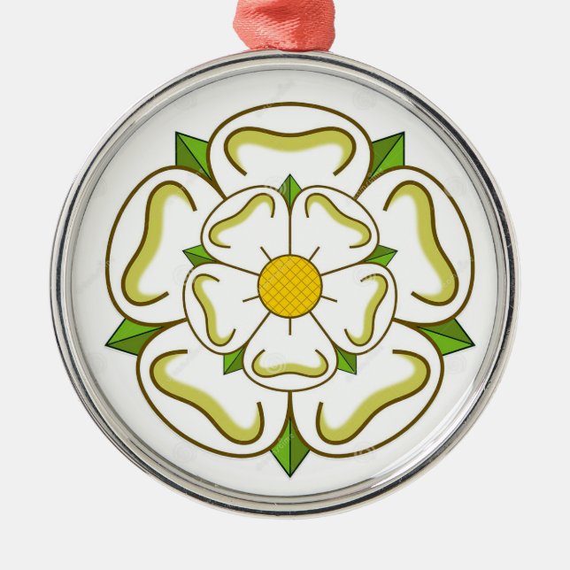 Adorno Metálico Rosa Blanca de York (Frente)