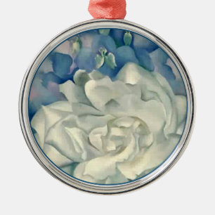 Adorno Metálico Rosa blanco y Larkspur del atontamiento Georgia