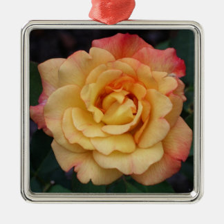 Adorno Metálico Rosa de paz hermosa floral rosa y amarilla
