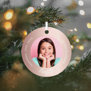 Adorno Metálico Rosa foto de personalizado dorado