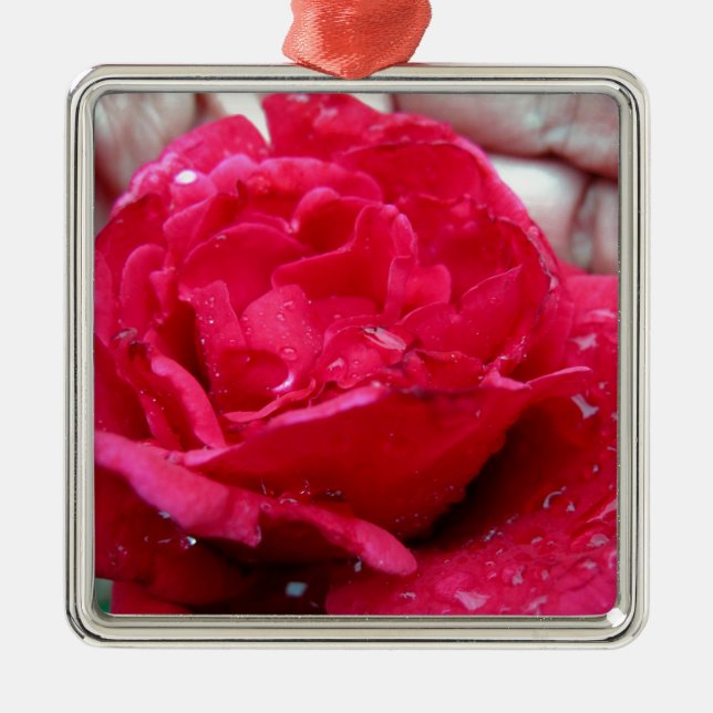 Adorno Metálico Rosa Roja (Frente)