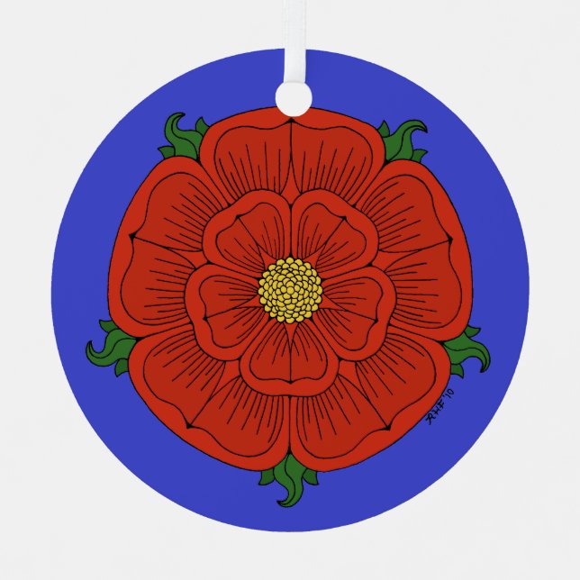 Adorno Metálico Rosa Roja de Lancaster (Anverso)