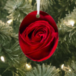 Adorno Metálico Rosa Roja romántica en plena floración<br><div class="desc">Rosa Roja romántica en plena floración</div>