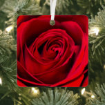 Adorno Metálico Rosa Roja romántica en plena floración<br><div class="desc">Rosa Roja romántica en plena floración</div>