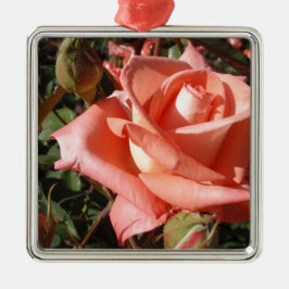 Adorno Metálico Rosa Rosa Melocotón