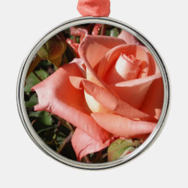 Adorno Metálico Rosa Rosa Melocotón