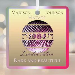 Adorno Metálico Rosa vintage 1984 40 cumpleaños