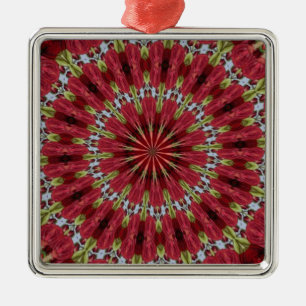 Adorno Metálico Rosas Bouquet Kaleidoscope Bajo Vidrio 1